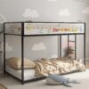 Adam - Twin Over Twin Bunk Guard Rail - Black With White Mesh - Image 2
