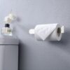 Modern Wall Mounted Bathroom Hardware Set With Robe Hook, Towel Rail, And Tissue Paper Holder - Brushed Nickel - Image 8