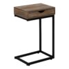 Accent Table, C - Shaped Contemporary & Modern - Brown - Image 4