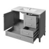 36" Bathroom Vanity With Solid Pine Frame And Soft Close Storage - Gray - Image 6
