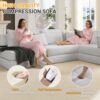 Oversized Upholstered Sectional Sofa Couch Set, Modular L Shaped Floor Sofa Set With 6 Pillows For Living Rooms - White - Image 21