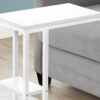 Accent Table, C - Shaped Contemporary - White - Image 8