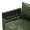 Modern 4 Seater Corduroy Sofa With USB Ports, Hidden Storage Arms, Flip Top Cup Holders - Green - Image 13