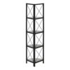 Bookshelf, Bookcase, Etagere, Corner, 4 Tier, Office, Contemporary & Modern - Gray - Image 3