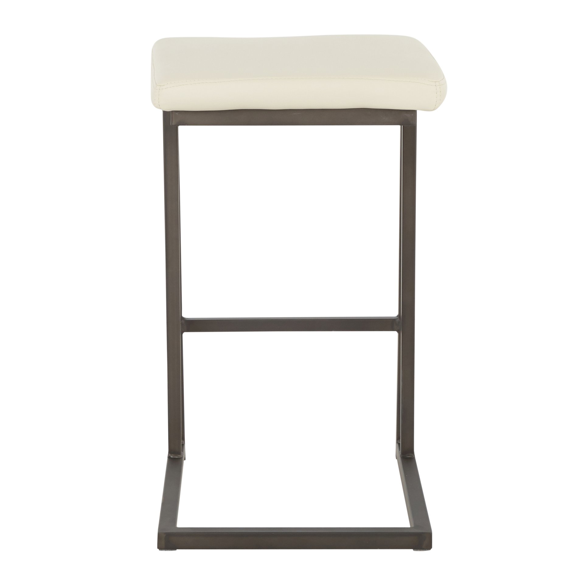 Roman - Industrial Counter Stool (Set of 2) - Antique Metal / Cream - Image 5