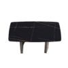 63" Modern Artificial Stone Black Curved Black Metal Leg Dining Table, 6 People - Black - Image 5