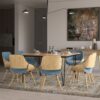 Malden - Bentwood Dining Chair With Wood Back - Denim Blue / Light Brown - Image 9