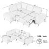 Versatile L Shaped Sofa Bed With Storage, Cup Holders, USB Ports Chenille - Beige - Image 2