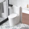 Glossy Tornado Flush 1 Piece Toilet With Dual Flush, Soft Close Seat - Gloss White - Image 4