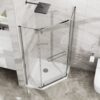 Neo - Angle Frameless Shower Door With Clear SGCC Tempered Glass - Chrome - Image 7