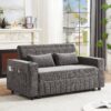 Pull Out Sofa Bed Convertible Couch Loveseat Sofa Modern Sleeper Sofa With Adjustable Backrest For Living Room - Gray - Image 10