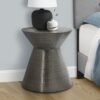 Drum Accent Side Table, Contemporary & Modern - Silver - Image 6