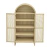 Tall Arched Kitchen Pantry, Arched Storage Display Cabinet With 2 Drawers & Adjustable Shelves, Rattan Door Versatile Storage Cabinet For Kitchen, Dining Room - Natural - Image 12