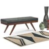 Pierce - Mid Century Ottoman Bench - Distressed Black - Image 9