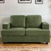 Modern Loveseat, Comfortable 2 Seater Couch With Deep Seating And High Density Foam, Loose Back Cushions, Wide Arms - Green - Image 8