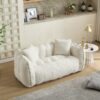 Cozy Beanbag Chair With High Resilience Foam Core For 2 - Beige - Image 2
