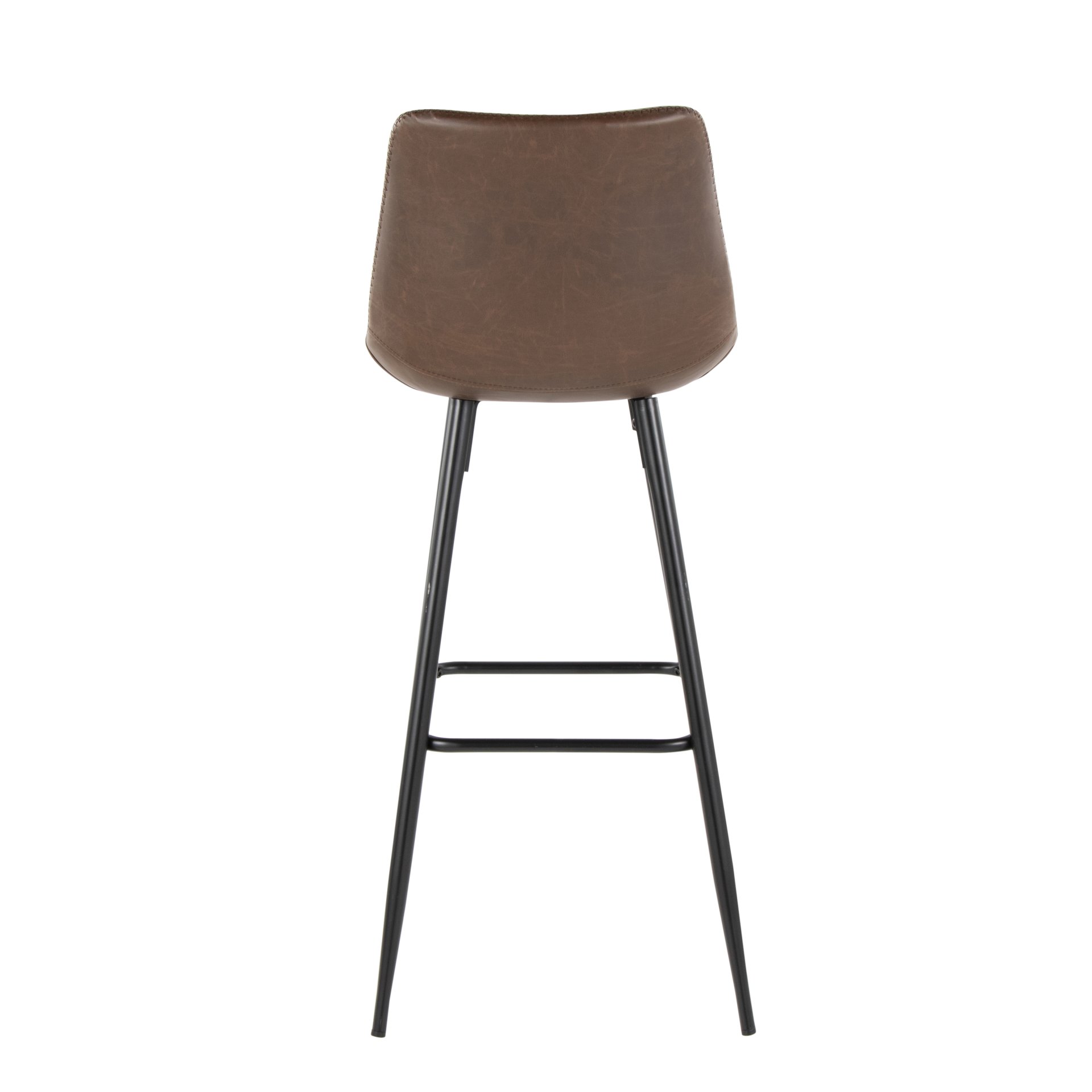 Durango - Industrial / Urban Fixed Height Barstool Square Footrest (Set of 2) - Black / Espresso - Image 5