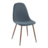 Clara Pebble - 5 Piece Mid-Century Modern Dining Set - Walnut / Blue - Image 3