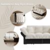 Queen Pull Out Sofa Bed, 3 In 1 Convertible Sleeper Tufted Sofa With 2 Soft Pillows - Beige - Image 18
