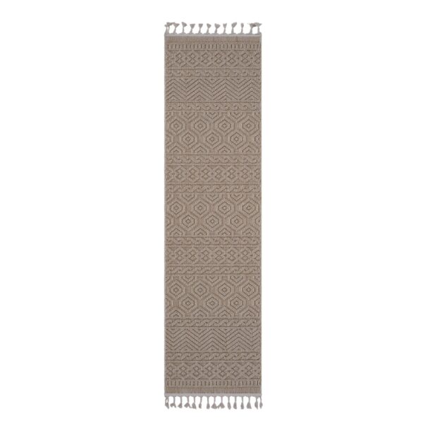 Guros - 2' X 8' Geometric Indoor / Outdoor Area Rug - Mocha