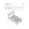 Civic - 5 Piece Full Bedroom Set With Storage Drawers - White - Image 3