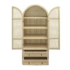 Tall Arched Kitchen Pantry, Arched Storage Display Cabinet With 2 Drawers & Adjustable Shelves, Rattan Door Versatile Storage Cabinet For Kitchen, Dining Room, Living Room - Natural - Image 14
