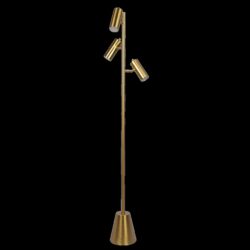 Lumina - Floor Lamp With Rotary Switch Triple Spots Cone Base - Gold