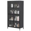 Premium Metal Storage Cabinet With Tempered Glass Doors, Adjustable Shelves, And Anti Tipping Device - Black - Image 11