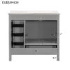 Bathroom Vanity With Sink Combo, Abundant Storage Cabinet With 2 Soft Close Doors And 5 Drawers - Gray - Image 11