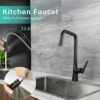 Professional Kitchen Faucet With 3 Function 360 Sprayer And 1 Touch Switching - Matte Black - Image 4