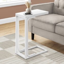 Accent Table, C - Shaped, Convenient Design - White
