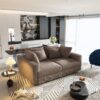 4 Seat Sofa, Deep Seat Couches With Soft Pillows And 2 Ottomans, Convertible Sofa Lounge Chair, For Living Room - Camel - Image 12