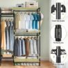 Heavy Duty Garment Rack With 8 Adjustable Wire Shelves And 5 Clothes Rails, Freestanding Closet Organizer Metal - Black - Image 8