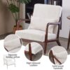 Accent Chair With Pillow Upholstered Arm Chair - Beige - Image 7
