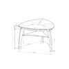 Jasmine - Bar Table With Arched Legs And Marble Top, Triangular Shape - Gray - Image 3