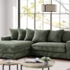 Luxe - Oversized 2 Piece Left Facing Sectional Couches For Living Room, L Shaped Sofa With Chaise - Dark Green - Image 4