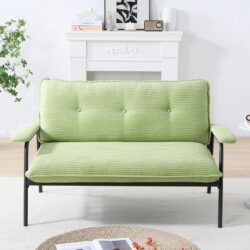 Sofa With Metal Frame And Blend For Small Spaces - Green