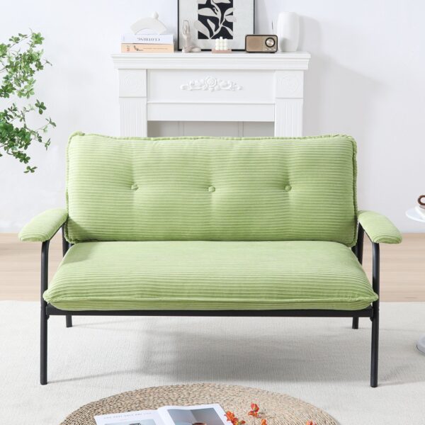 Sofa With Metal Frame And Blend For Small Spaces - Green