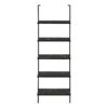 Bookshelf, Bookcase, Etagere, Ladder, 5 Tier, For Office, Marble Look Contemporary & Modern - Black - Image 2