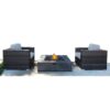 2 Piece Rattan Patio Set With Cushions And Charcoal Fire Pit - Espresso - Image 4