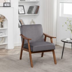 Accent Chair, Classic Mid Century Modern For Extra Seating - Gray