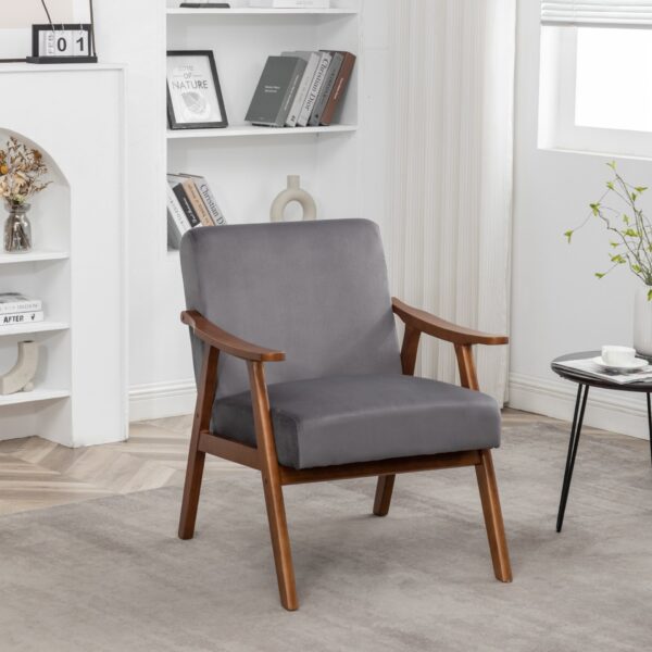 Accent Chair, Classic Mid Century Modern For Extra Seating - Gray