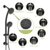 Multi Function Dual Shower Head System With 4.7" Rain Showerhead, 8 Function Hand Shower, Adjustable Slide Bar - Matte Black - Image 7