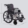 Lightweight Foldable Transport Wheelchair With Double X Force Support And Anti Backflip Device 18" Seat 300Lbs Capacity - Black / Silver - Image 3