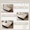 Queen Pull Out Sofa Bed, 3 In 1 Convertible Sleeper Tufted Sofa With 2 Soft Pillows - Beige - Image 17