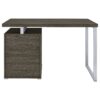 Reversible 3 Drawer Office Computer Desk With Metal Frame - Gray - Image 7