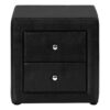 Nightstand, Storage Drawer, Upholstered, Transitional - Black - Image 2