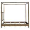Queen Canopy Bed Frame With Upholstered Headboard - Brown - Image 8