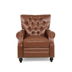 Welch - Contemporary Tufted Pushback Recliner - Light Brown