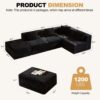 Modular Sectional Couches For Living Room With Deep Seat, L Shape Cloud Sofa Couch, High Density Memory Foam, Boneless Upholstered Couchesy - Black - Image 3